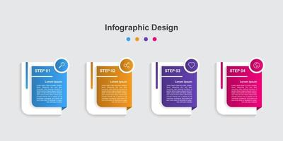 Four Steps Colorful abstract business infographic template vector