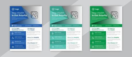 Modern abstract Medical healthcare flyer template vector