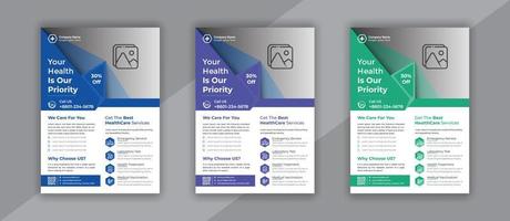 Medical healthcare flyer template vector