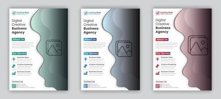Digital moder business agency flyer template vector