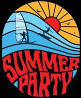 SUMMER PARTY t-shirt design vector for print. Vector Graphics for apparel t-shirt