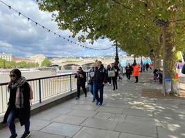 London in the UK in September 2022. People in a queue to see the Queen lying in state. photo