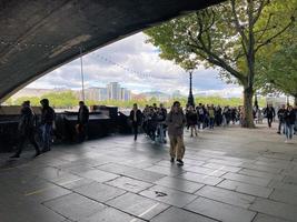 London in the UK in September 2022. People in a queue to see the Queen lying in state. photo