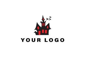 Hunted house logo design template vector