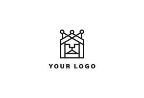 Loin King logo design template vector