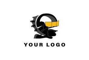 Gaming chair setup logo design template vector