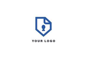 Shield lock logo design template vector