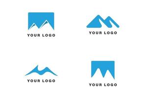 M mountain logo design template vector