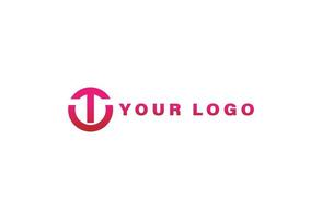 T circle logo design template vector