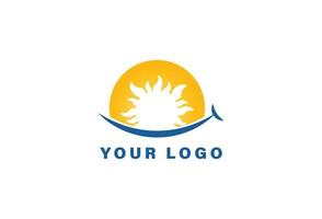 Sun smile logo design template vector