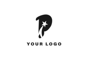 plantilla de diseño de logotipo de estrella p vector