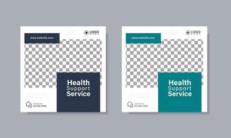 plantilla de diseño de publicación de redes sociales para vector libre de salud