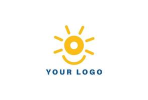 Sun smile logo design template vector