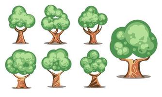 árbol lindo dibujos animados colección colorido vector ilustración elemento símbolo plantilla