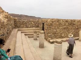 Masada in Israel in May 2016. A view of the Hilltop fortress of Massada in Israel photo