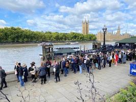 London in the UK in September 2022. People in a queue to see the Queen lying in state. photo