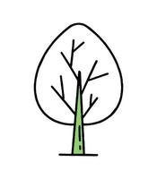 Tree. Co2 concept of climate change. Recycling. Vector isolated doodle