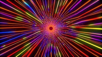 Colorful Tunnel Background, motion abstract background, effect, explosion, glow, loop, ray, shine, shiny, energy, night, art, light, space, black, bright, colorful video