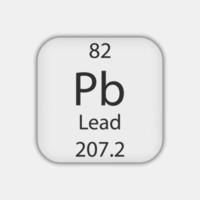 Lead symbol. Chemical element of the periodic table. Vector illustration.