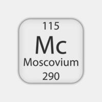 Moscovium symbol. Chemical element of the periodic table. Vector illustration.