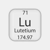Lutetium symbol. Chemical element of the periodic table. Vector illustration.