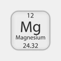 Magnesium symbol. Chemical element of the periodic table. Vector illustration.