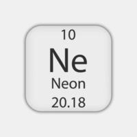 símbolo de neón. elemento químico de la tabla periódica. ilustración vectorial vector