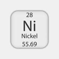 Nickel symbol. Chemical element of the periodic table. Vector illustration.
