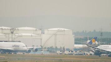 FRANKFURT AM MAIN, GERMANY JULY 20, 2017 - Air Canada Boeing 787 Dreamliner accelerate before take off at runway 25C. Fraport, Frankfurt, Germany video