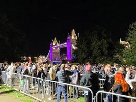 London in the UK in September 2022. People in a queue to see the Queen lying in state. photo