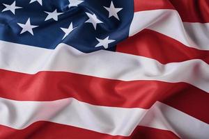American flag background. USA flag waving, closeup photo