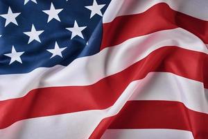 American flag background. USA flag waving, closeup photo