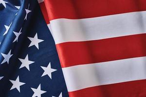 American flag background. USA flag waving, closeup photo