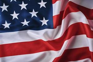 American flag background. USA flag waving, closeup photo