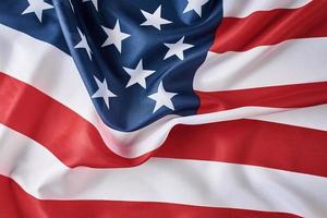 American flag background. USA flag waving, closeup photo