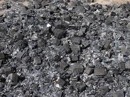 charcoal ashes from wood combustion photo