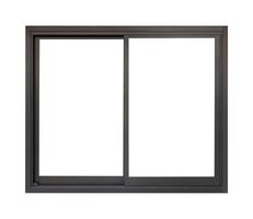 black metallic window frame isolated on white background photo