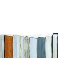 books stack isolated on white background photo