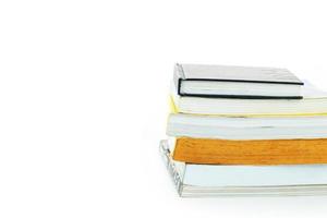 books stack isolated on white background photo