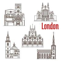 London architecture famous landmarks vector icons