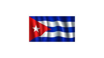 Vector 3D flag of Cuba. Cuban national symbol