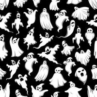 Spooky ghost Halloween holiday seamless pattern vector