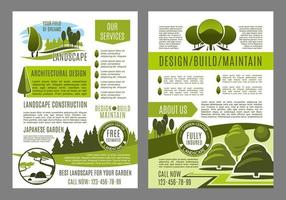 Vector brochure for green landscape eco design
