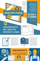 Construction, planning and building design banner vector