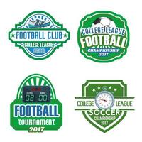 Football sport club, soccer championship badge set vector