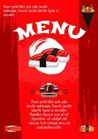 cartel de vector para restaurante de sushi japonés