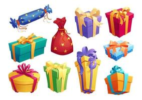 Gift box icon of present packaging with ribbon bow vector