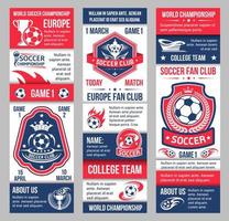 Vector banners for football soccer championship