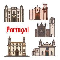 icono de punto de referencia de viajes portugueses para el diseño de viajes vector