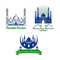 Vector greeting icons for Ramadan Kareem